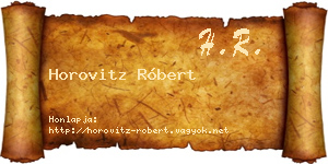 Horovitz Róbert névjegykártya